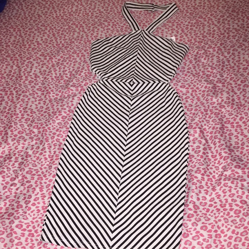 Black and white striped Dress